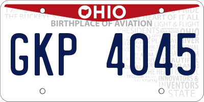 OH license plate GKP4045