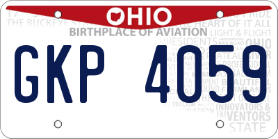 OH license plate GKP4059