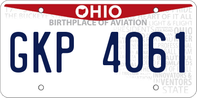 OH license plate GKP4061