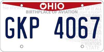 OH license plate GKP4067
