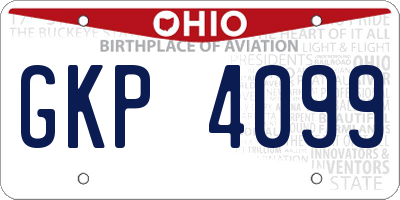 OH license plate GKP4099