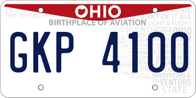 OH license plate GKP4100