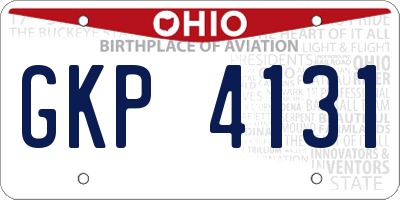 OH license plate GKP4131