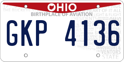 OH license plate GKP4136