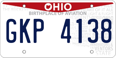 OH license plate GKP4138