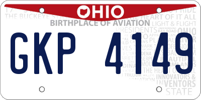 OH license plate GKP4149