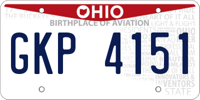 OH license plate GKP4151