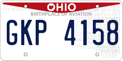 OH license plate GKP4158