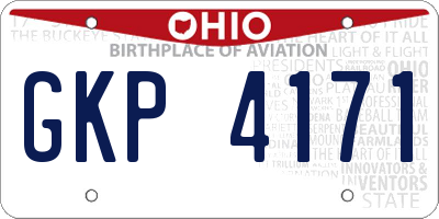 OH license plate GKP4171