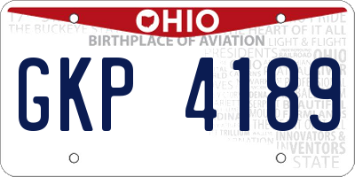 OH license plate GKP4189