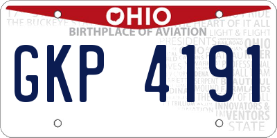 OH license plate GKP4191