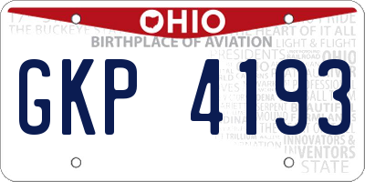 OH license plate GKP4193