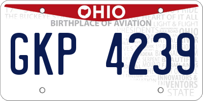 OH license plate GKP4239