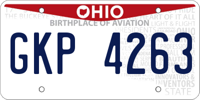 OH license plate GKP4263