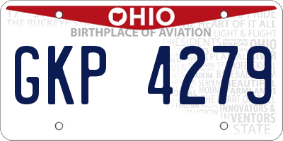 OH license plate GKP4279