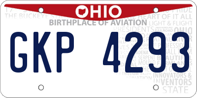 OH license plate GKP4293