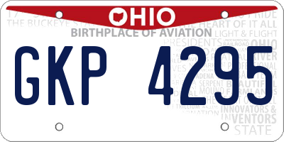 OH license plate GKP4295