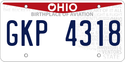 OH license plate GKP4318