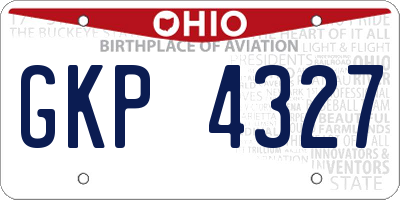 OH license plate GKP4327