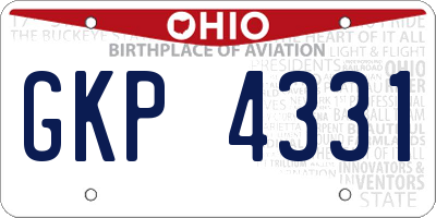 OH license plate GKP4331