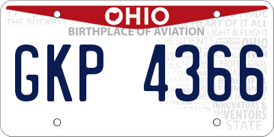 OH license plate GKP4366
