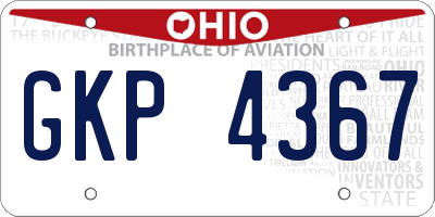 OH license plate GKP4367