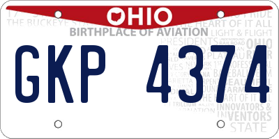 OH license plate GKP4374
