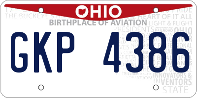 OH license plate GKP4386