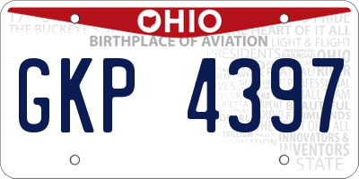 OH license plate GKP4397