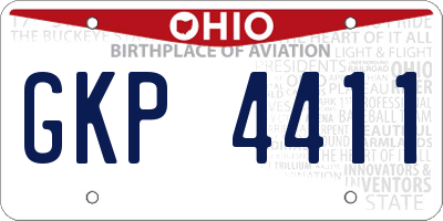 OH license plate GKP4411