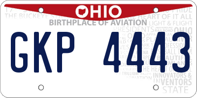 OH license plate GKP4443