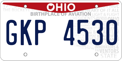 OH license plate GKP4530