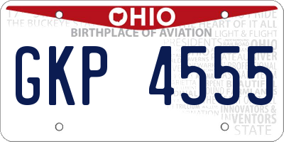 OH license plate GKP4555