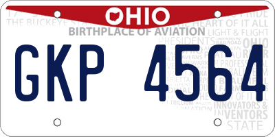 OH license plate GKP4564
