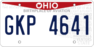 OH license plate GKP4641
