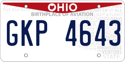 OH license plate GKP4643
