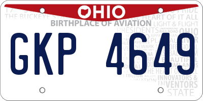 OH license plate GKP4649