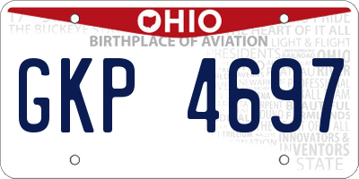 OH license plate GKP4697