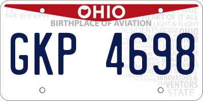 OH license plate GKP4698