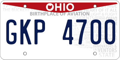 OH license plate GKP4700