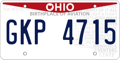 OH license plate GKP4715