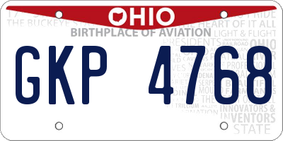 OH license plate GKP4768