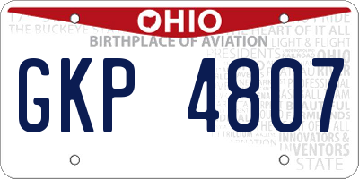 OH license plate GKP4807