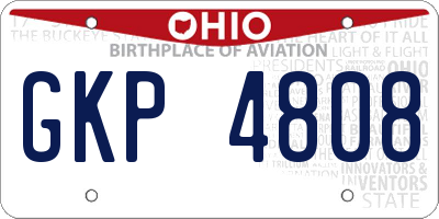 OH license plate GKP4808