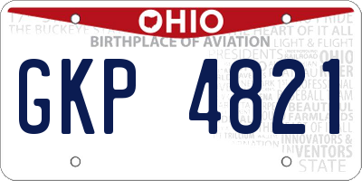 OH license plate GKP4821