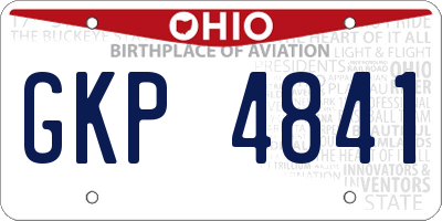 OH license plate GKP4841