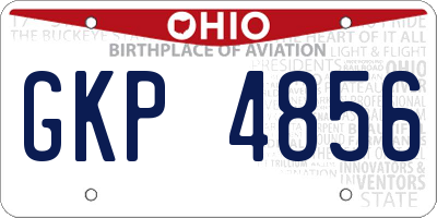 OH license plate GKP4856