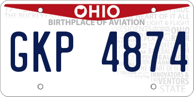OH license plate GKP4874