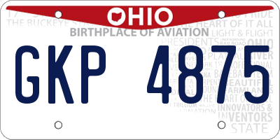 OH license plate GKP4875