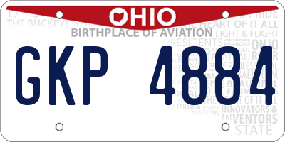 OH license plate GKP4884